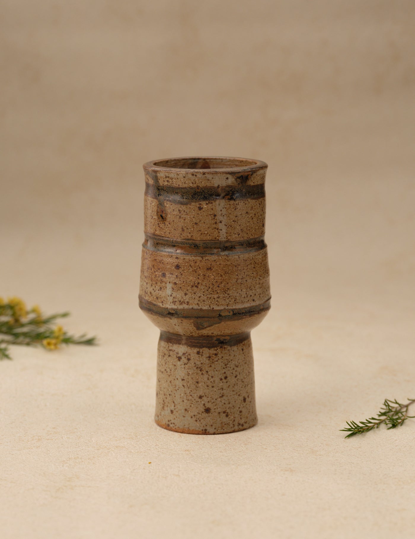 Studio Art Pottery HEAVY VASE SIGNED IN EARTH TONES