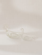 GLASS SWAN TRINKET DISH DUO