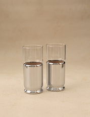 Hellerware CHROME and CORK SLEEVED GLASS TUMBLER