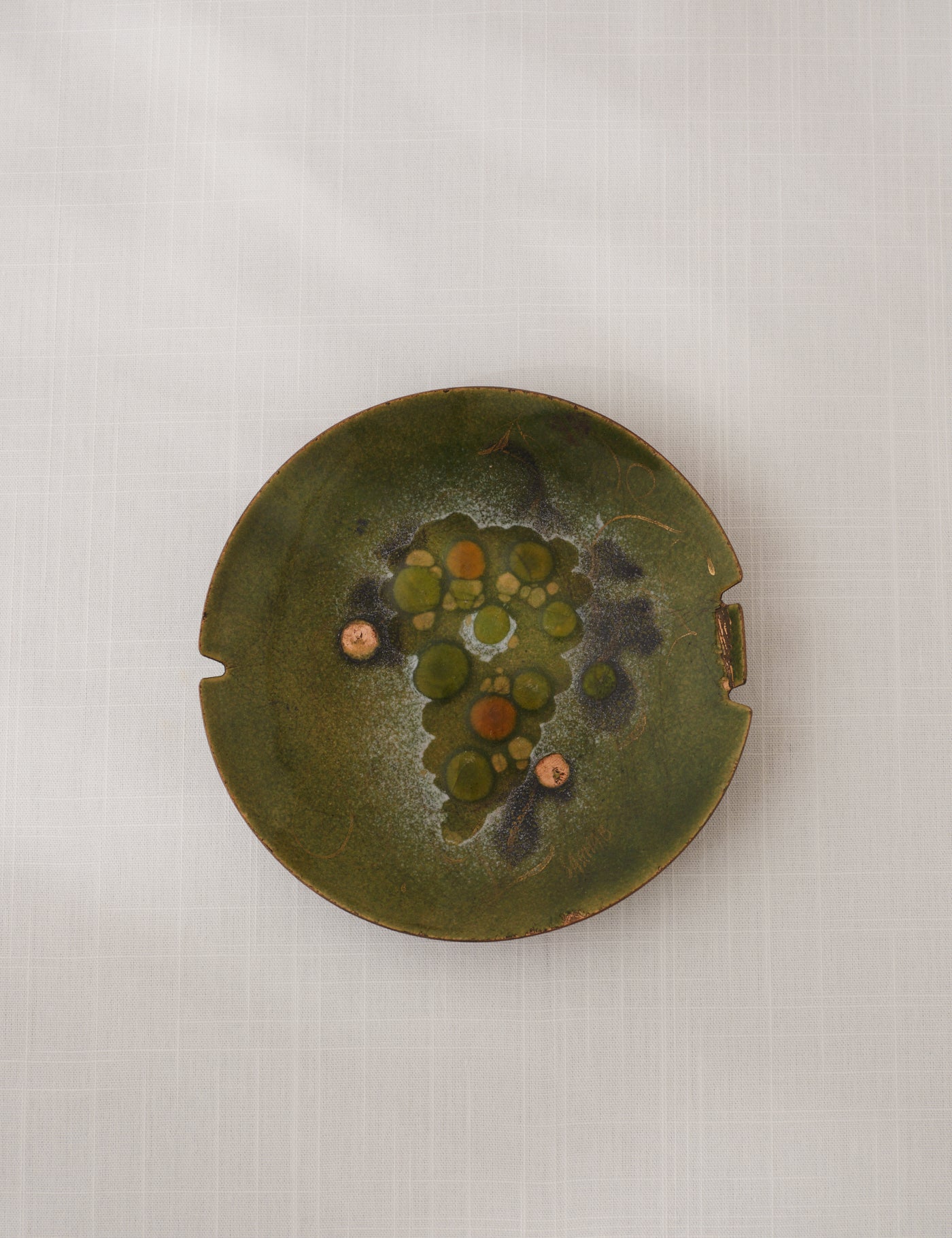 Sascha Brastoff MID-CENTURY COPPER ENAMEL GRAPE DISH