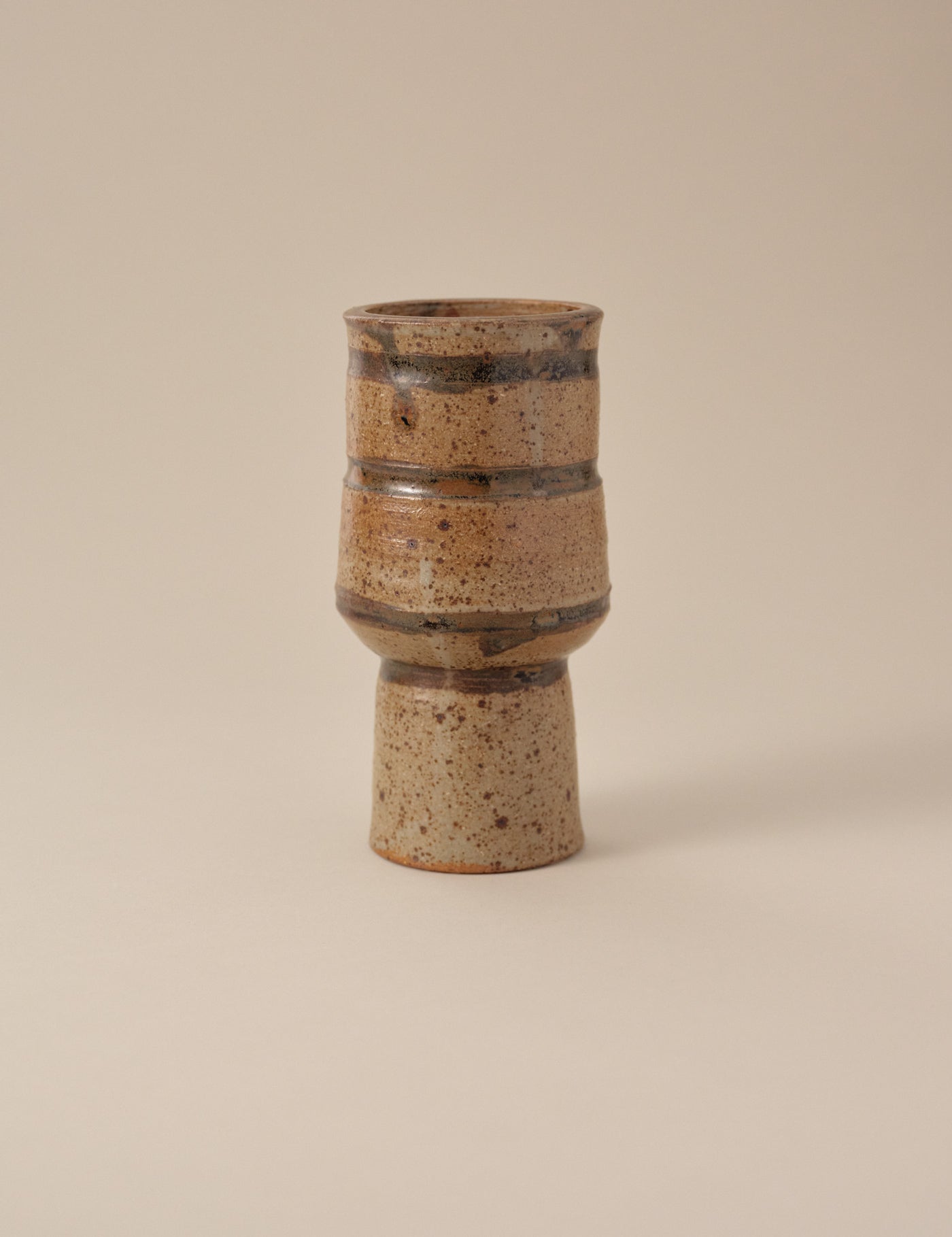 Studio Art Pottery HEAVY VASE SIGNED IN EARTH TONES