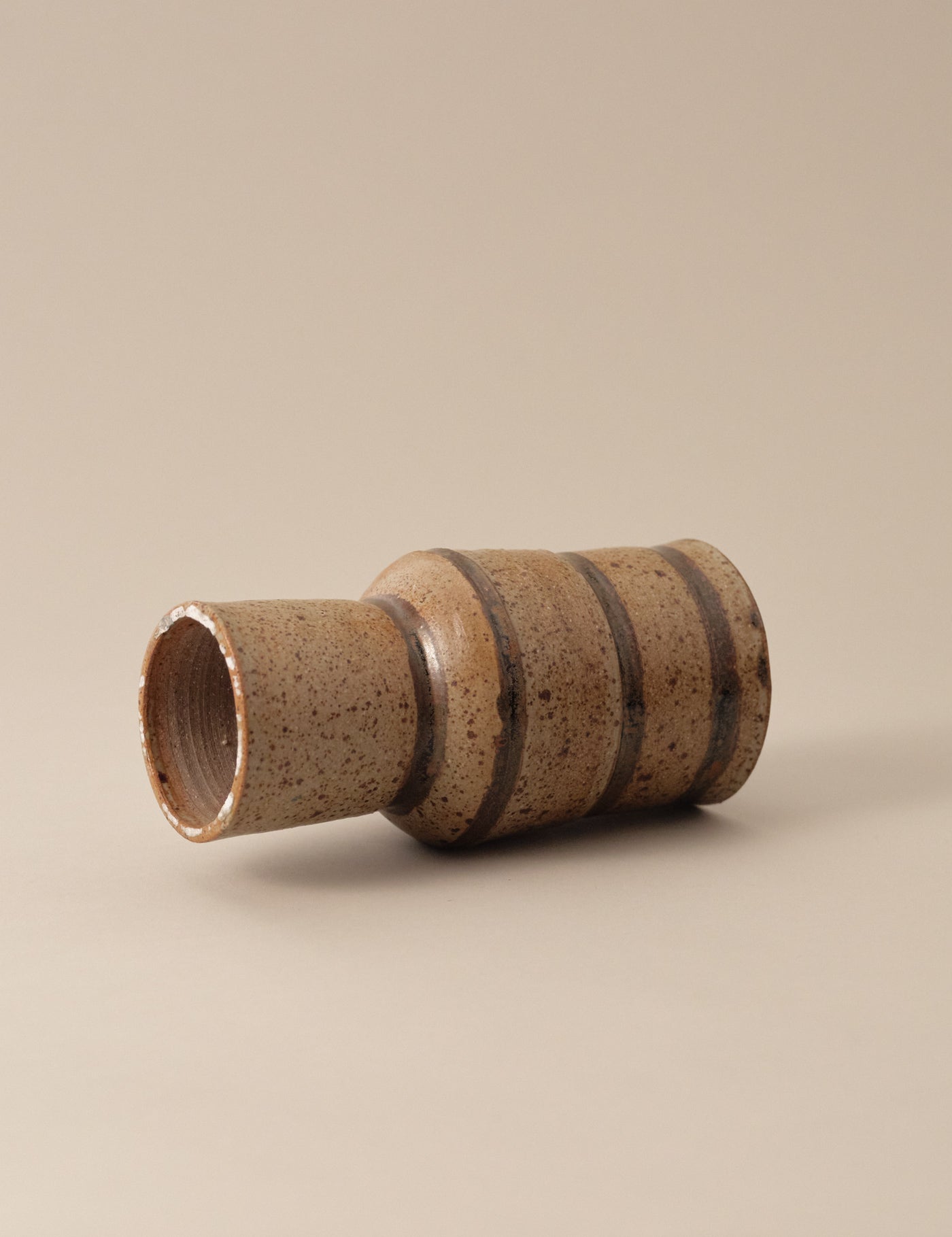 Studio Art Pottery HEAVY VASE SIGNED IN EARTH TONES