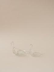 GLASS SWAN TRINKET DISH DUO