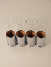 Hellerware CHROME and CORK SLEEVED GLASS TUMBLER
