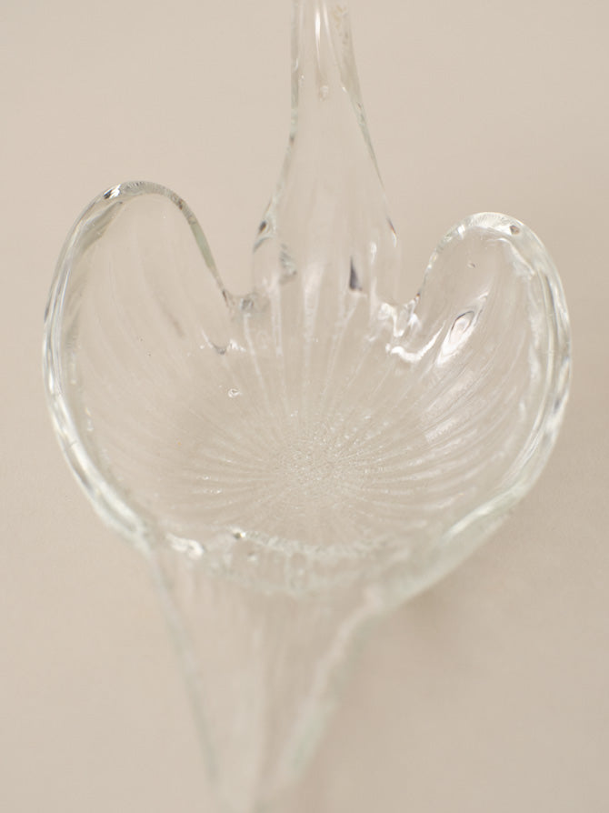 GLASS SWAN TRINKET DISH DUO