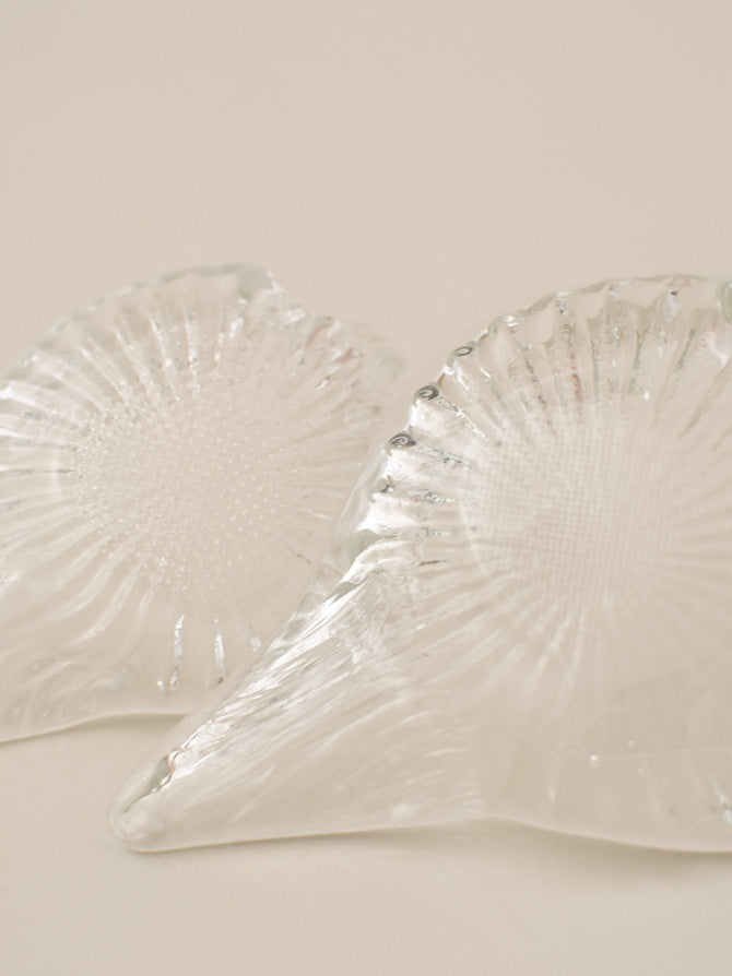 GLASS SWAN TRINKET DISH DUO