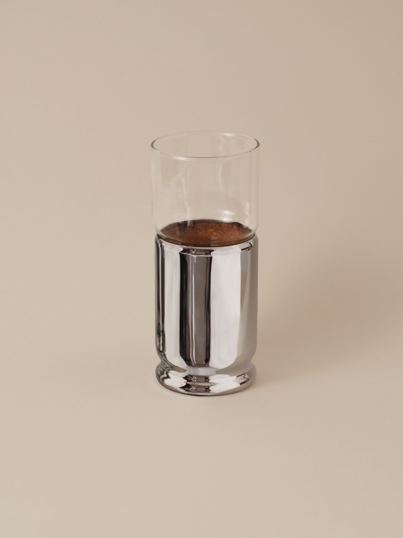 Hellerware CHROME and CORK SLEEVED GLASS TUMBLER