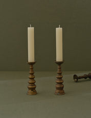 PAIR OF BRASS CANDLESTICKS FOR BUDDHIST ALTER