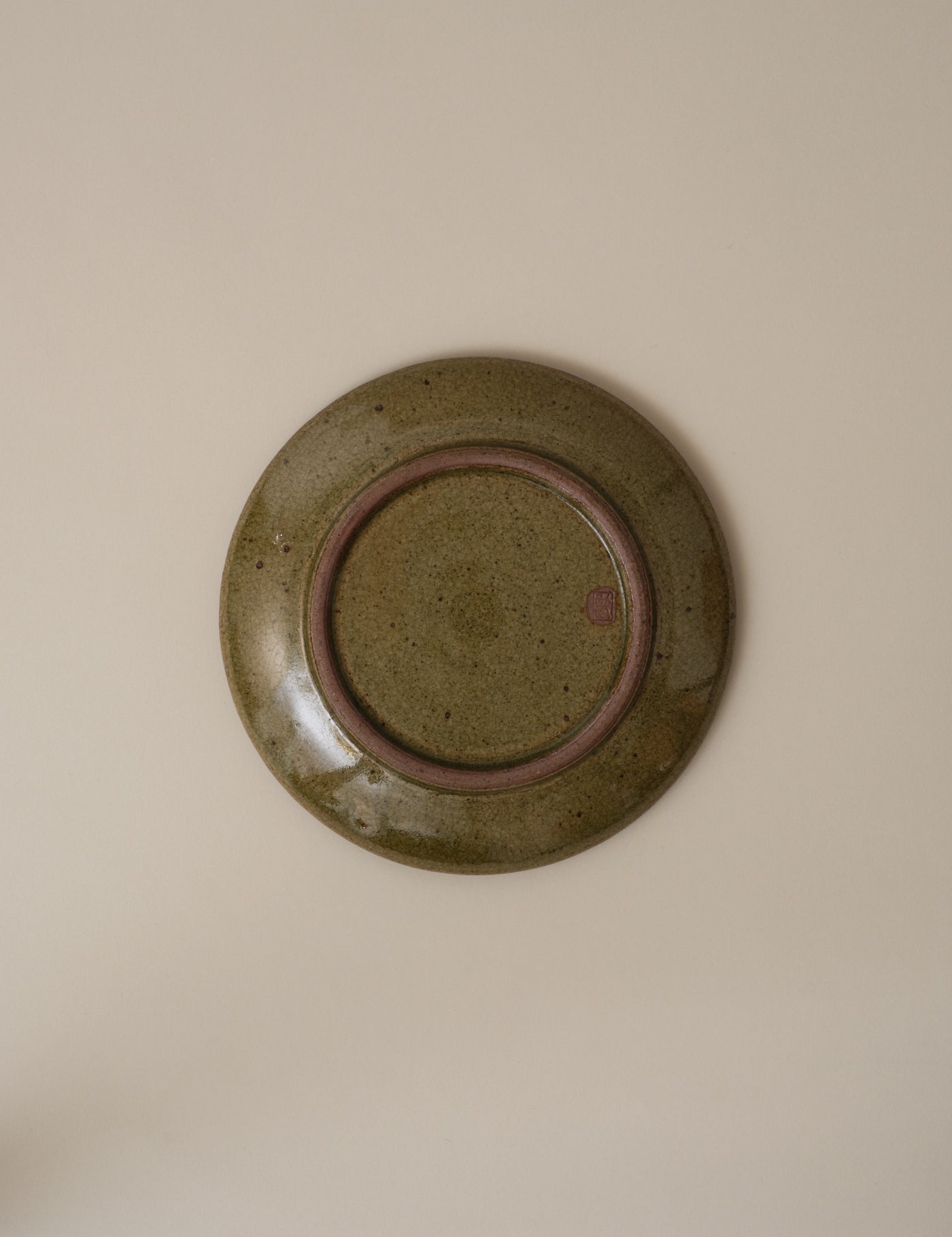 IMPRESSED FLORAL PATTERN GREEN PLATE