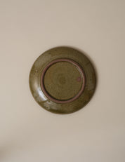 IMPRESSED FLORAL PATTERN GREEN PLATE