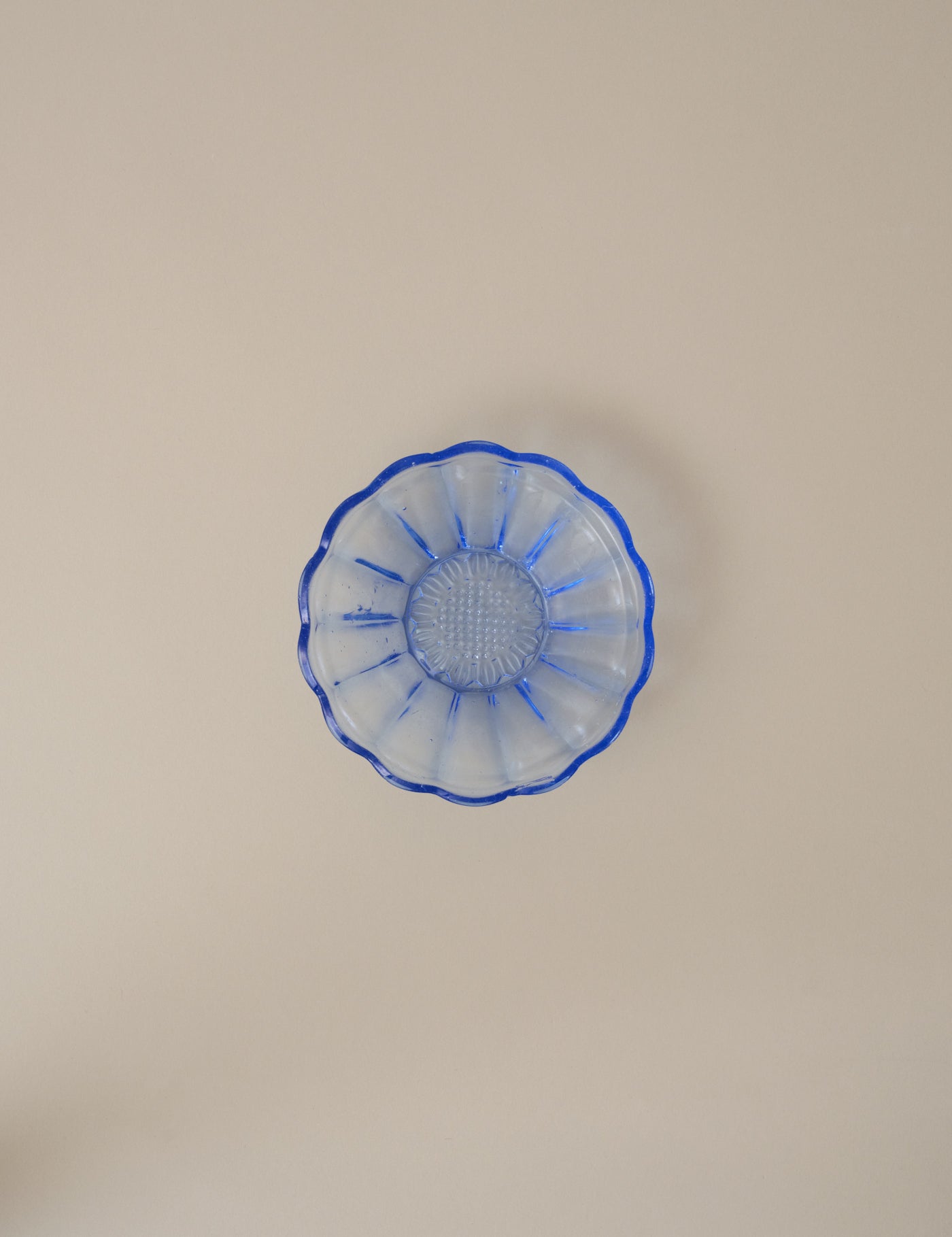 PRESSED GLASS BOWL PAIR IN TWO BLUE TONES