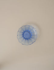 PRESSED GLASS BOWL PAIR IN TWO BLUE TONES