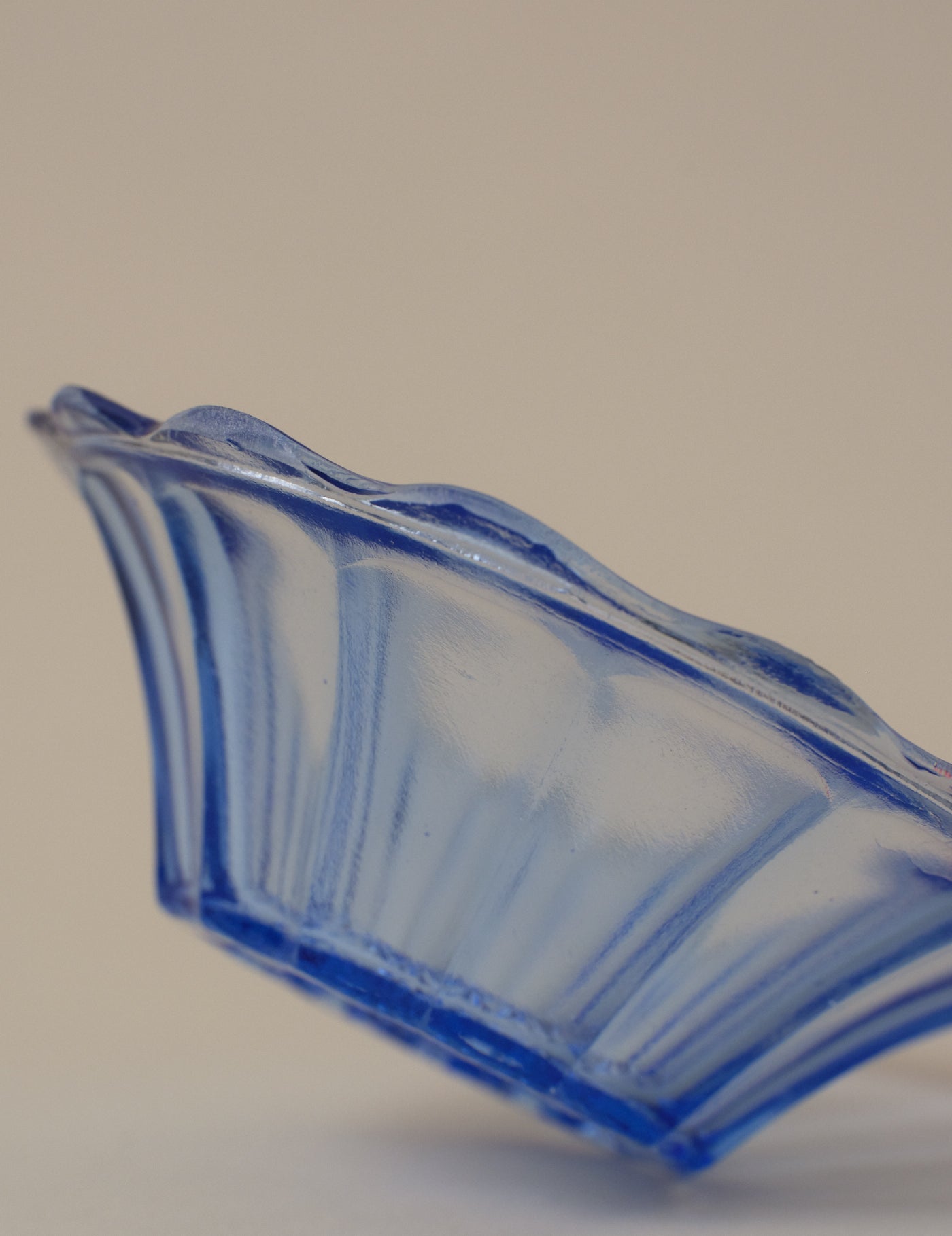 PRESSED GLASS BOWL PAIR IN TWO BLUE TONES