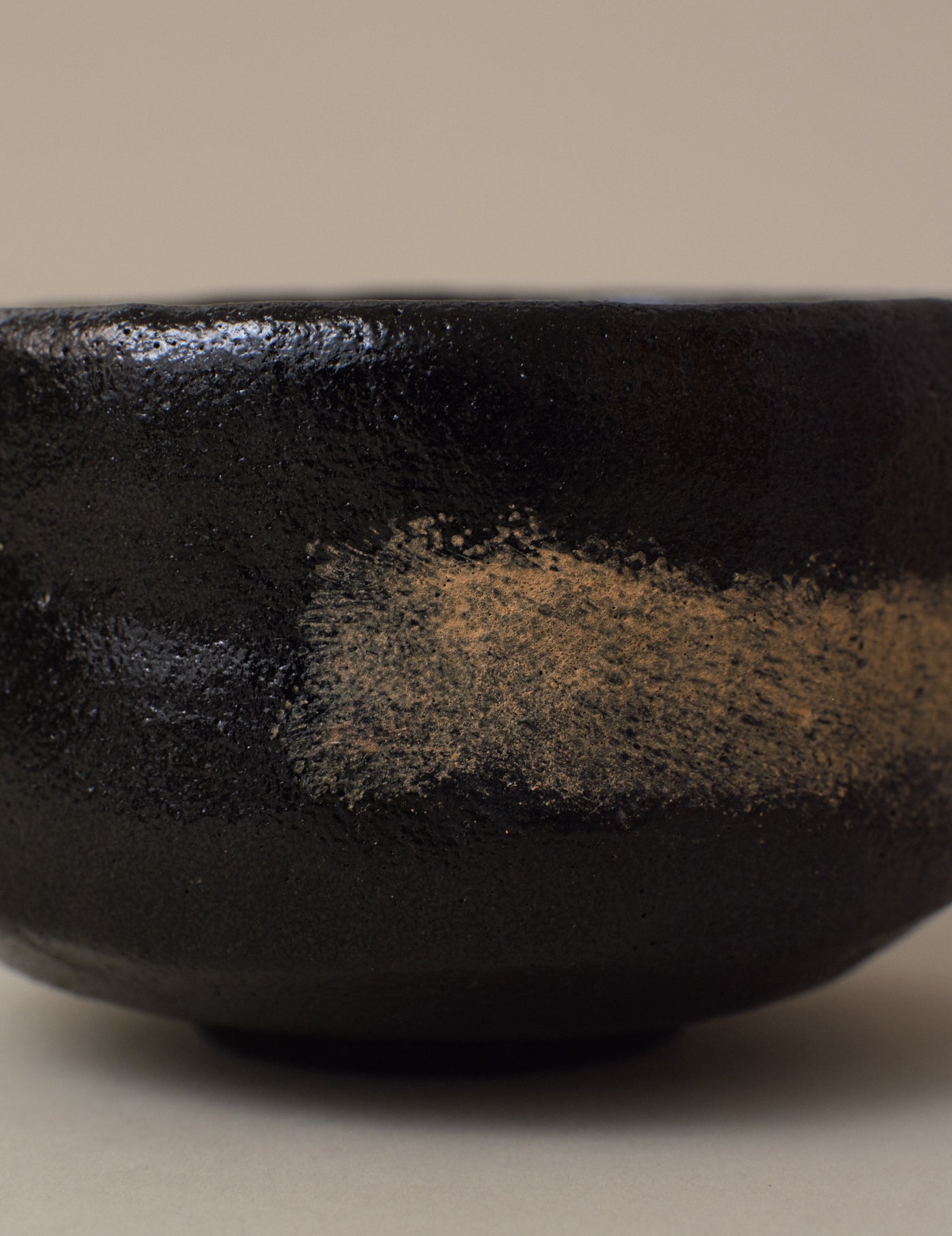 BLACK RAKU WARE BOWL WITH BOX
