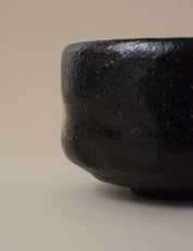 BLACK RAKU WARE BOWL WITH BOX