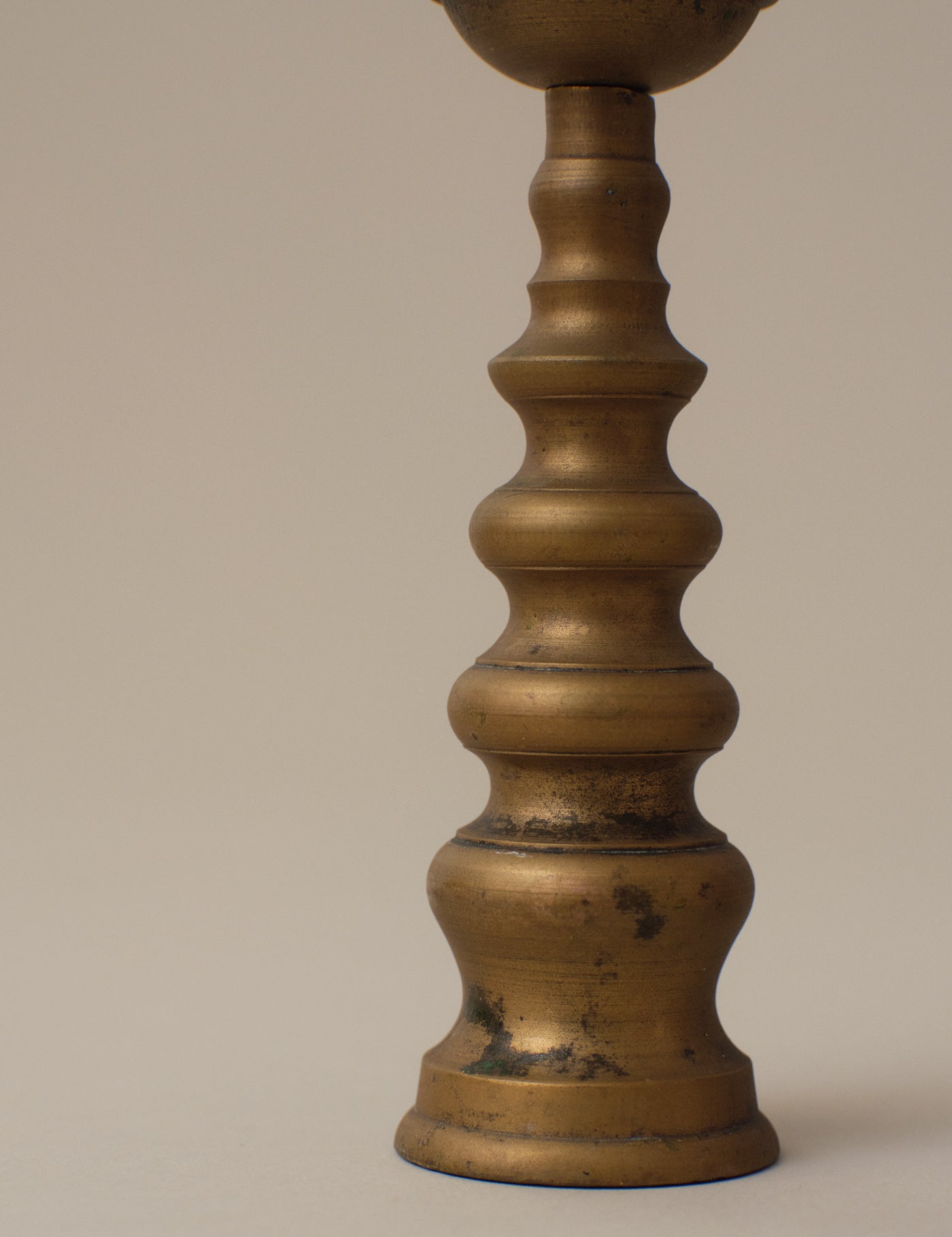 PAIR OF BRASS CANDLESTICKS FOR BUDDHIST ALTER