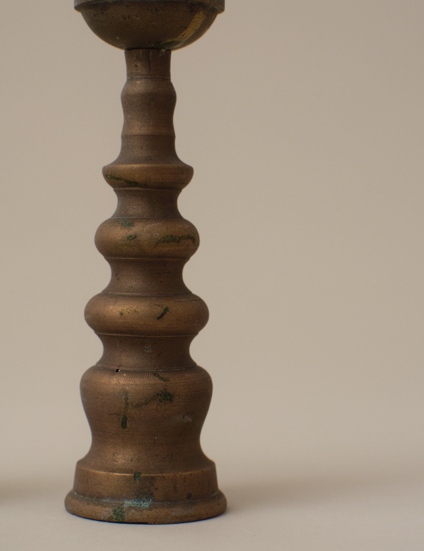 PAIR OF BRASS CANDLESTICKS FOR BUDDHIST ALTER