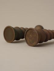 PAIR OF BRASS CANDLESTICKS FOR BUDDHIST ALTER