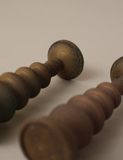 PAIR OF BRASS CANDLESTICKS FOR BUDDHIST ALTER