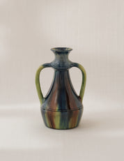 DOUBLE HANDLED GLAZED ART VASE