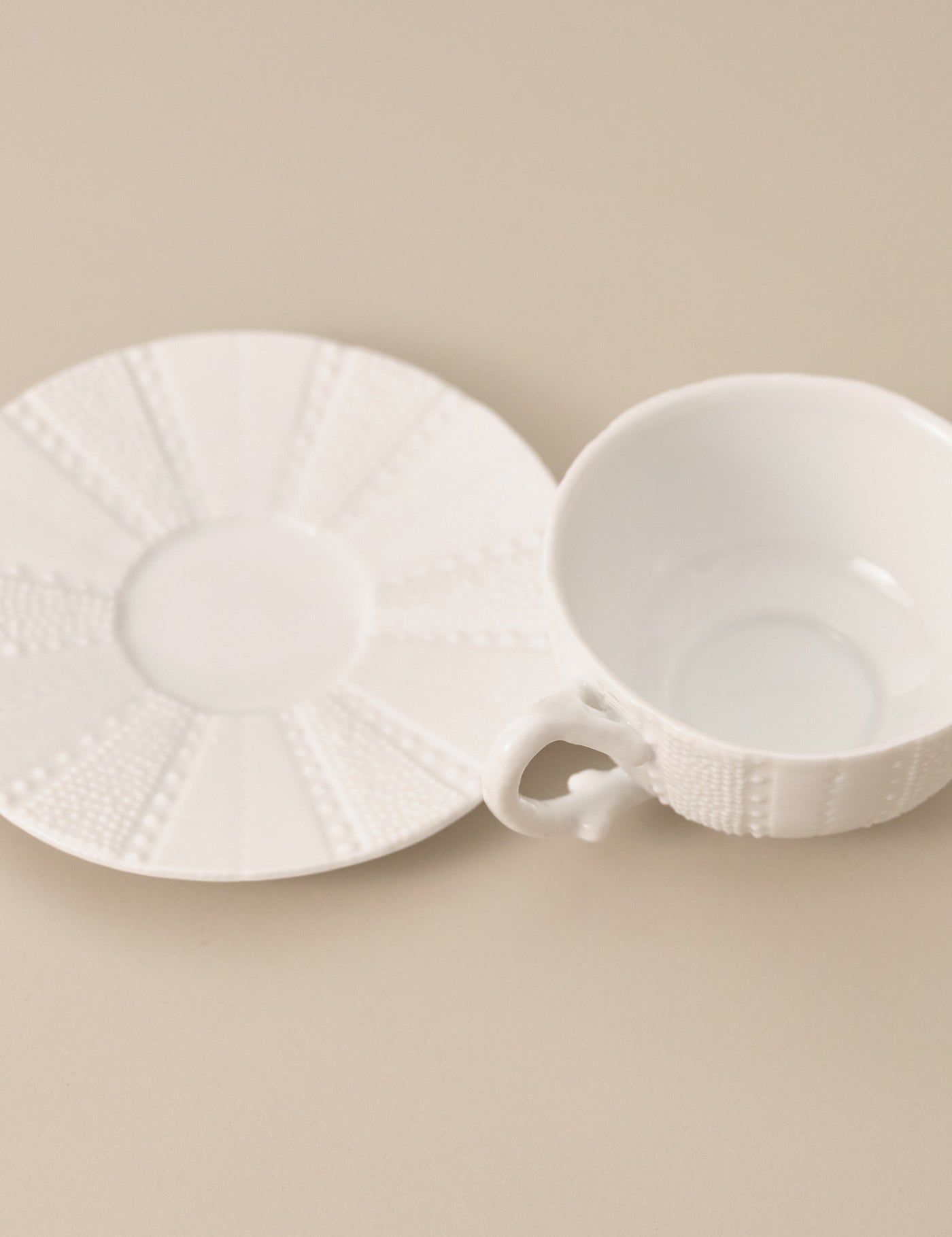 Paris Royal SET OF 2 WHITE PORCELAIN CUPS AND SAUCERS