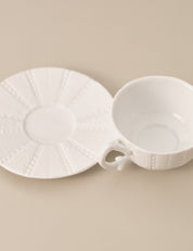 Paris Royal SET OF 2 WHITE PORCELAIN CUPS AND SAUCERS