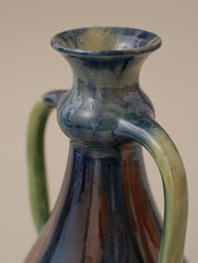 DOUBLE HANDLED GLAZED ART VASE